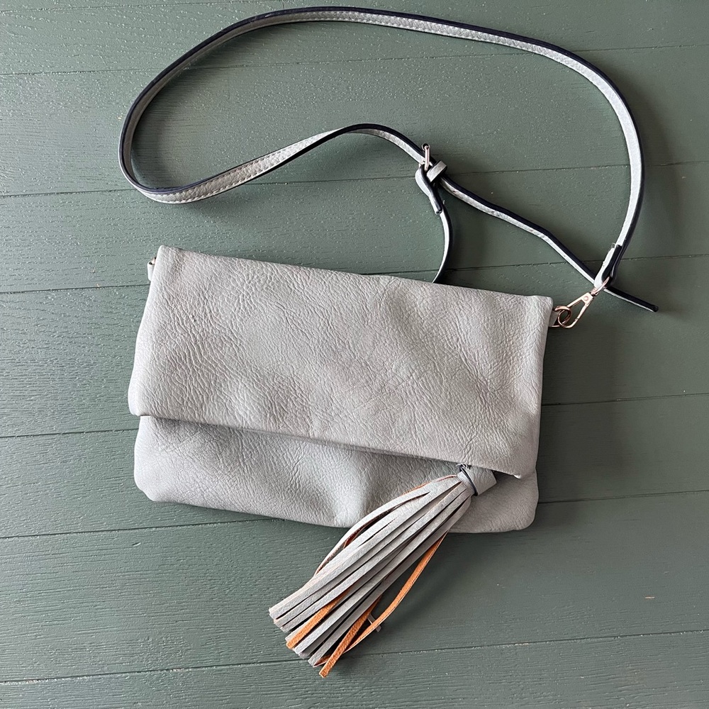 Flip Over Clutch Crossbody Purse Sage Green